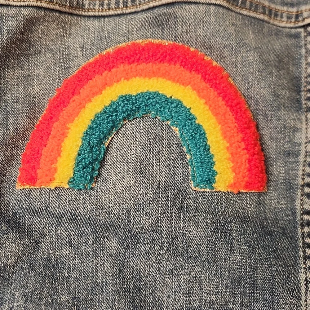 Crewcuts girl rainbow Jean jacket - Picture 3 of 5
